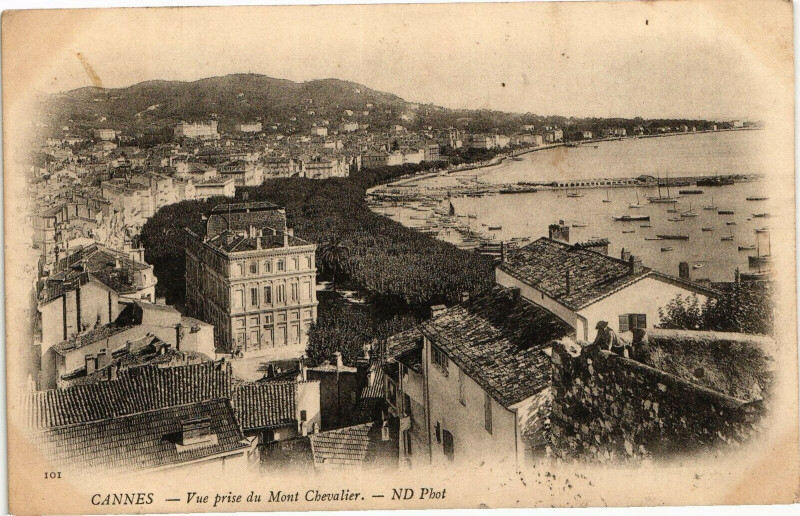 Carte postale ancienne Cannes - Vue prise du Mont Chevalier à Cannes
