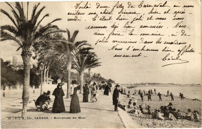 Carte postale ancienne Cannes - Boulevard du Midi. à Cannes
