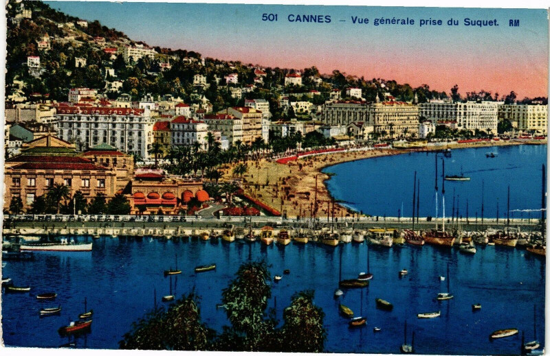 Carte postale ancienne Cannes - Vue générale prise du Suquet à Cannes