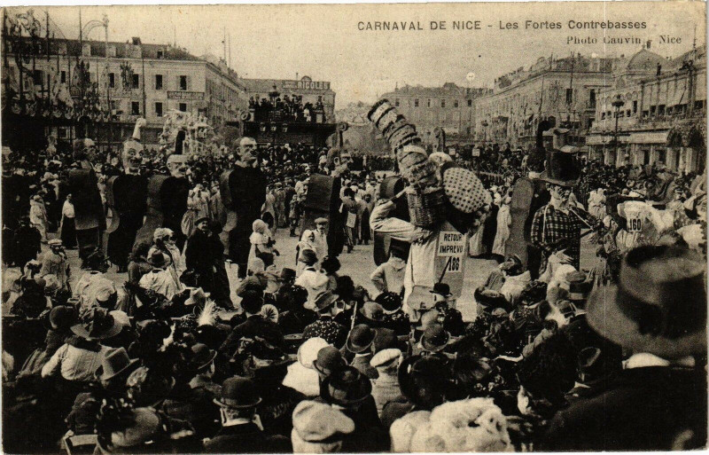 Carte postale ancienne Carnaval de Nice - Les Fortes Contrebasses à Nice