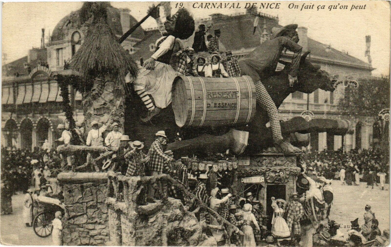 Carte postale ancienne Carnaval de Nice - On fait ca qu'on peut à Nice