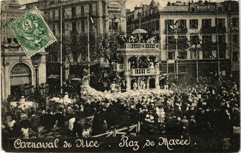 Carte postale ancienne Carnaval de Nice - Raz de Marée à Nice