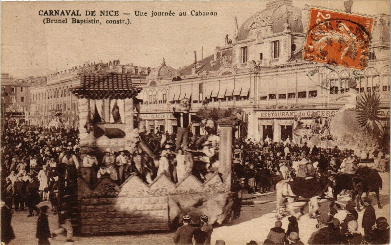 Carte postale ancienne Carnaval de Nice - Une journée au Cabanon (Brunel Baptistin constr) à Nice
