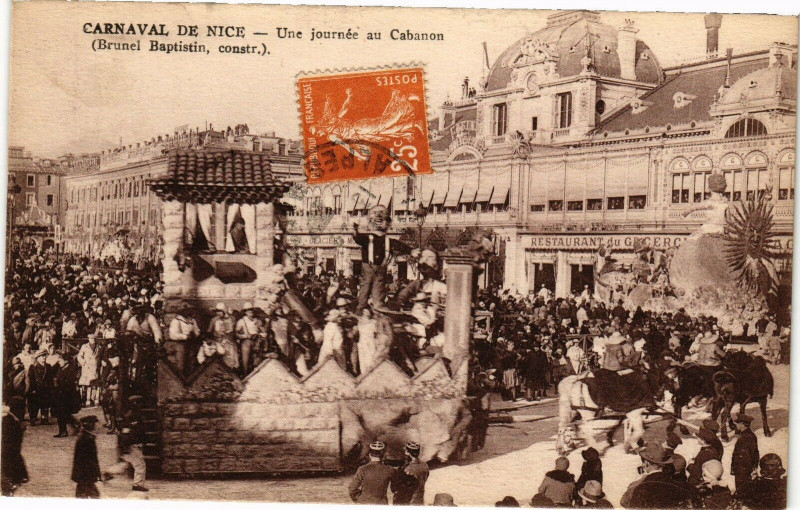Carte postale ancienne Carnaval de Nice Une journée au Cabanon (Brunel Baptistin constr) à Nice