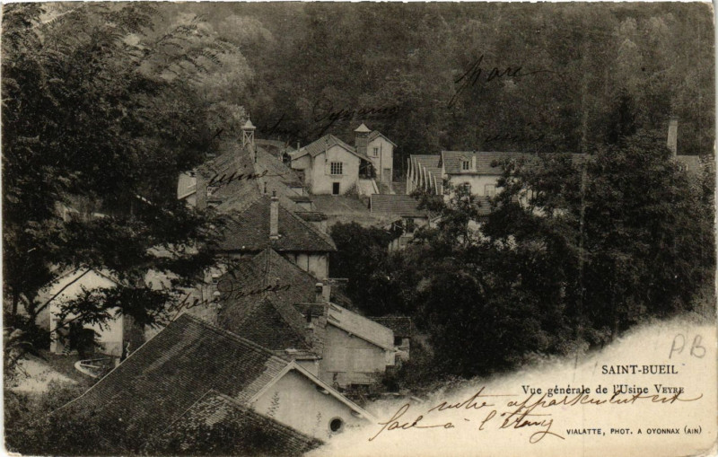 Carte postale ancienne Saint-Bueil - Vue générale del'Usine Veyre à Saint-Bueil