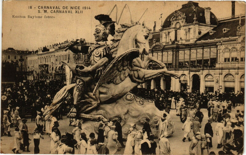 Carte postale ancienne Carnaval de Nice 1914 - S.M. Carnaval Xlii à Nice
