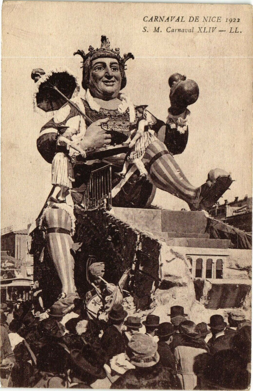 Carte postale ancienne Carnaval de Nice 1922 - S.M. Carnaval Xliv à Nice