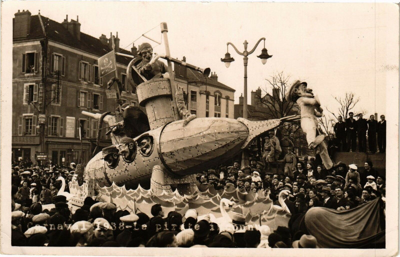 Carte postale ancienne Carnaval de Nice 1938 - Le pirate innodu à Nice