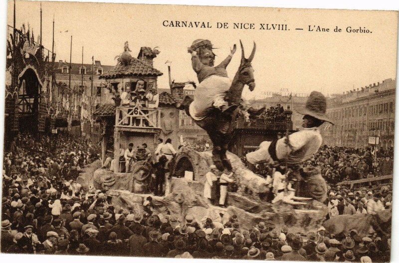 Carte postale ancienne Carnaval de Nice Xlviii - L'Ane de Gorbio à Nice
