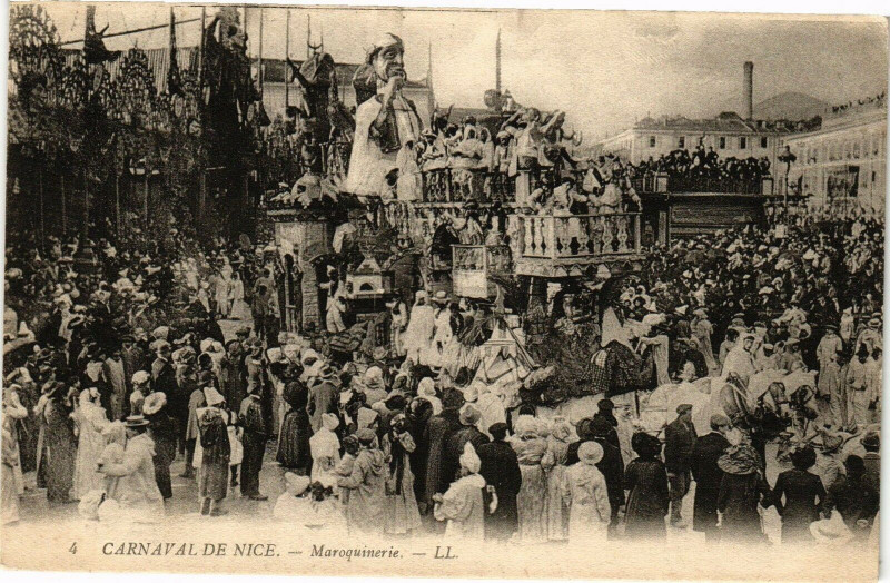 Carte postale ancienne Carnaval de Nice - Maroquineire à Nice