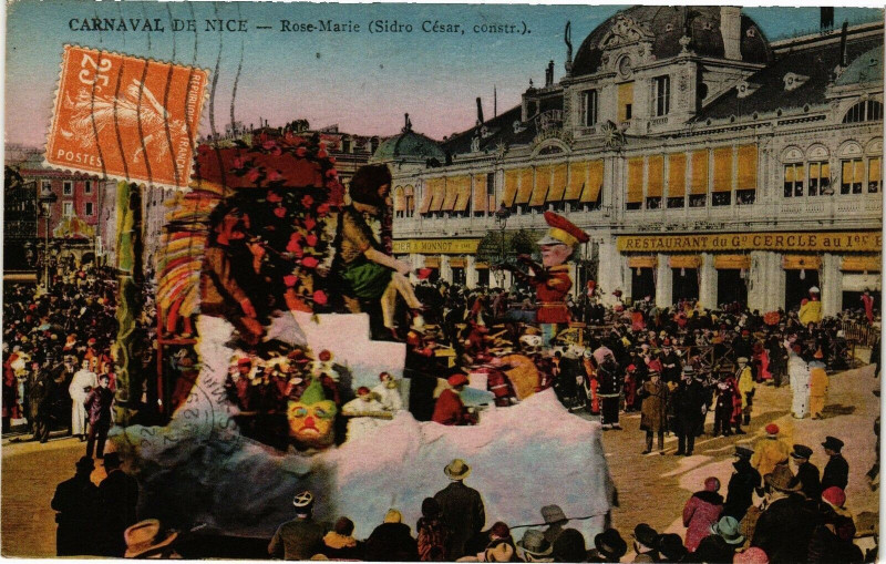 Carte postale ancienne Carnaval de Nice - Rose-Marie (Sidro César constr.) à Nice