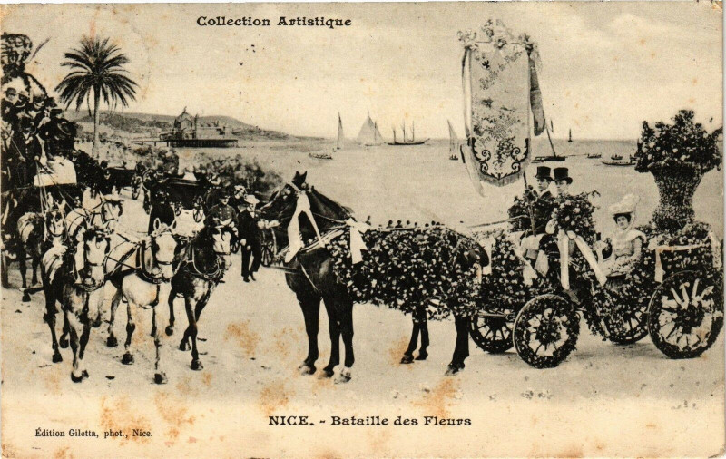 Carte postale ancienne Collection Artistique - Nice - Bataille des Fleurs à Nice