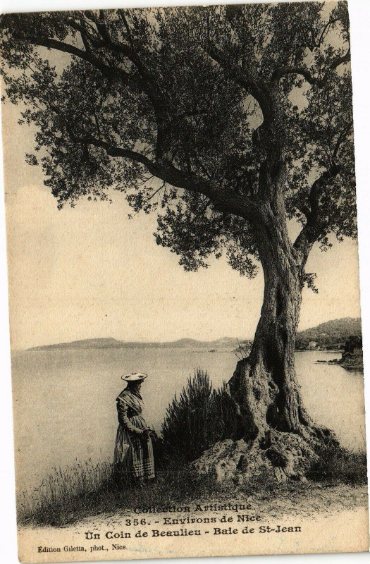 Carte postale ancienne Environs de Nice - Un Coin de Beaulieu - Baie de St-Jean à Nice