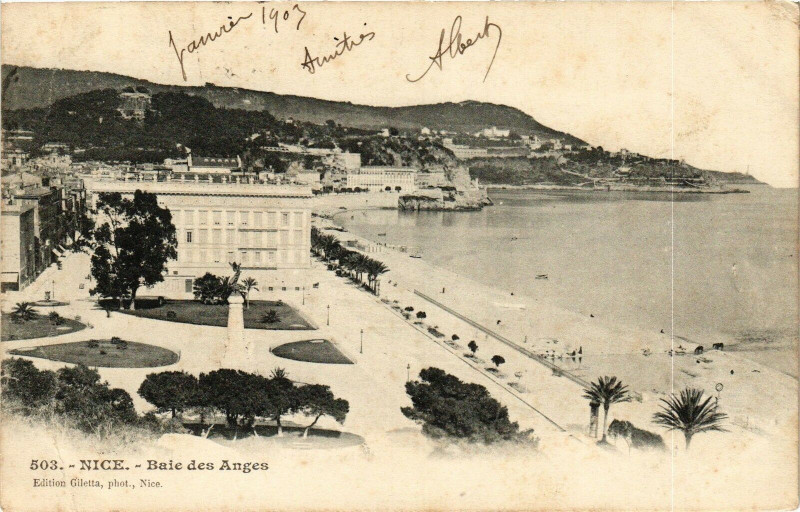Carte postale ancienne Nice - Bale des Anges à Nice