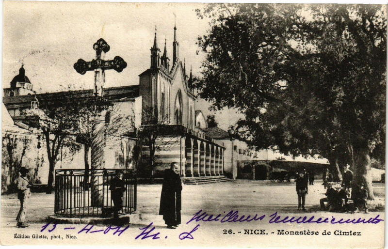 Carte postale ancienne Nice - Monastére de Cimiez à Nice