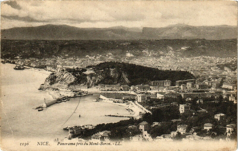 Carte postale ancienne Nice - Panorama pris du Mont-Boron à Nice