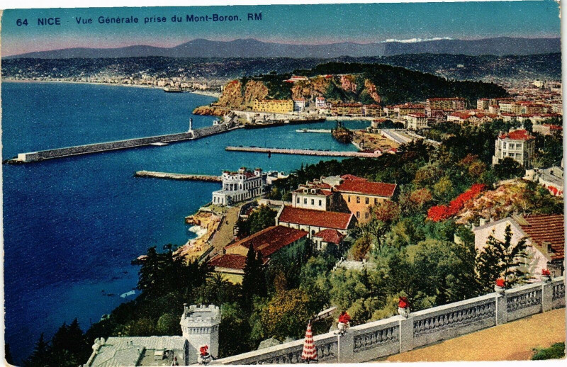 Carte postale ancienne Nice - Vue Générale prise du Mont-Boron à Nice