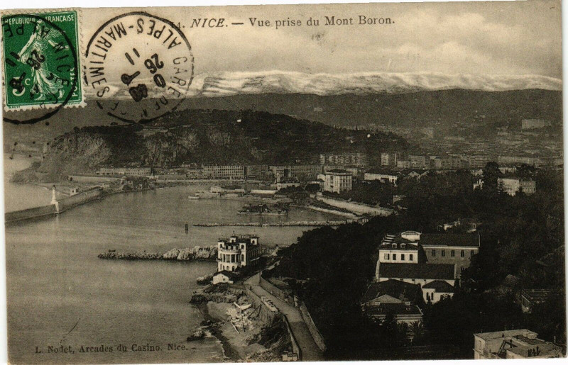 Carte postale ancienne Nice - Vue prise du Mont Boron à Nice