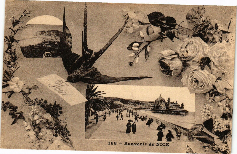 Carte postale ancienne Souvenir de Nice à Nice