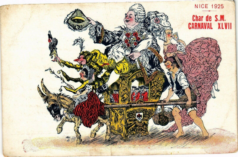 Carte postale ancienne Nice 192 - Char de S.M. Carnaval Xlvii à Nice