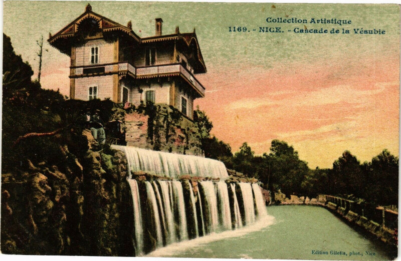 Carte postale ancienne Collection Artistique - Nice - Cascade de la Vesubie à Nice