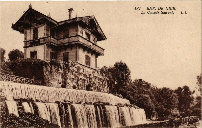 Carte postale ancienne Env. de Nice - La Cascade Gairant à Nice