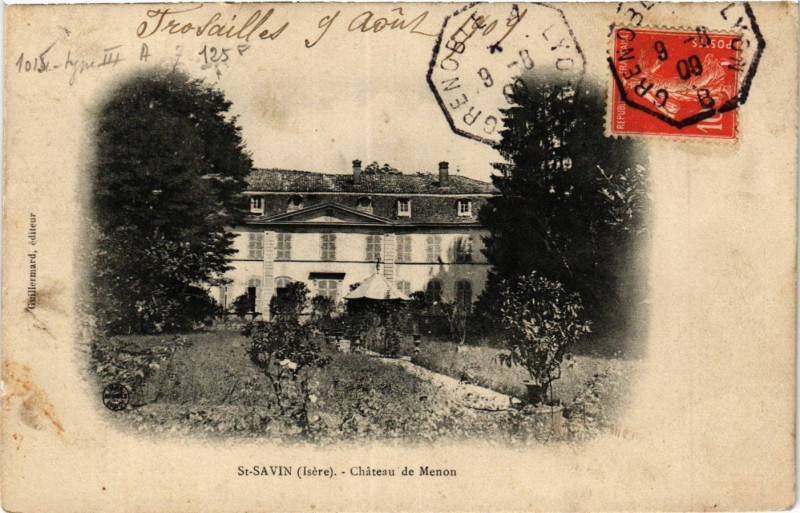 Carte postale ancienne Saint-Savin - Chateau de Menon à Saint-Savin