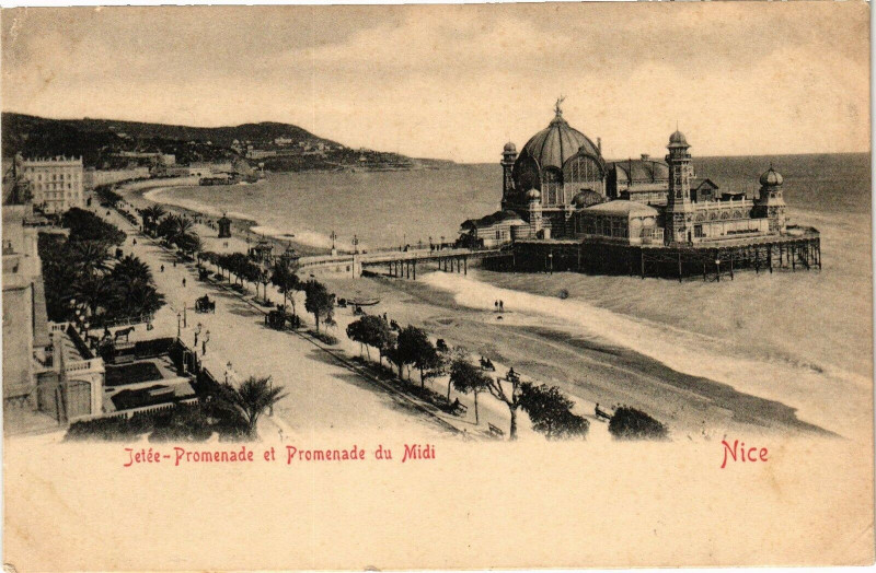 Carte postale ancienne Nice - Jetée-Promenade et Promenade du Midi à Nice