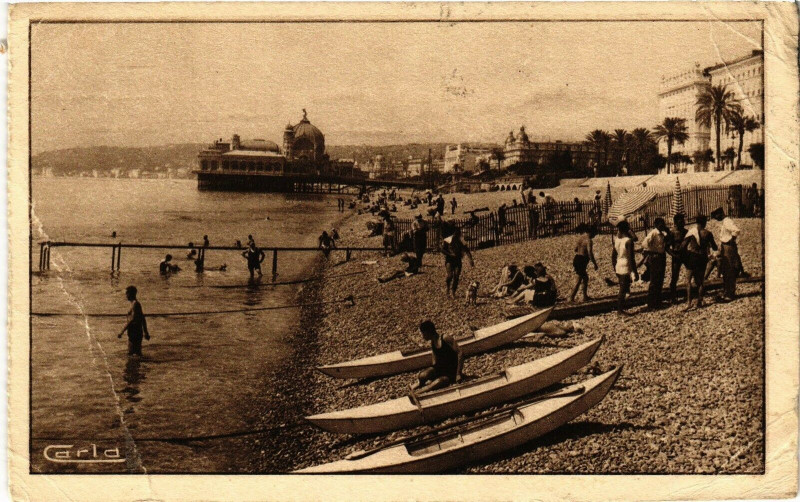 Carte postale ancienne Nice - La Plage à Nice