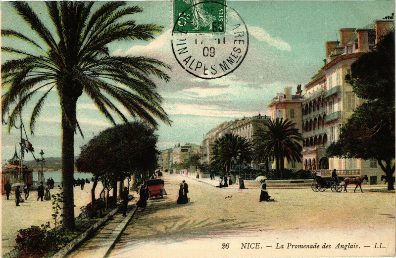 Carte postale ancienne Nice - La Promenade des Anglais à Nice