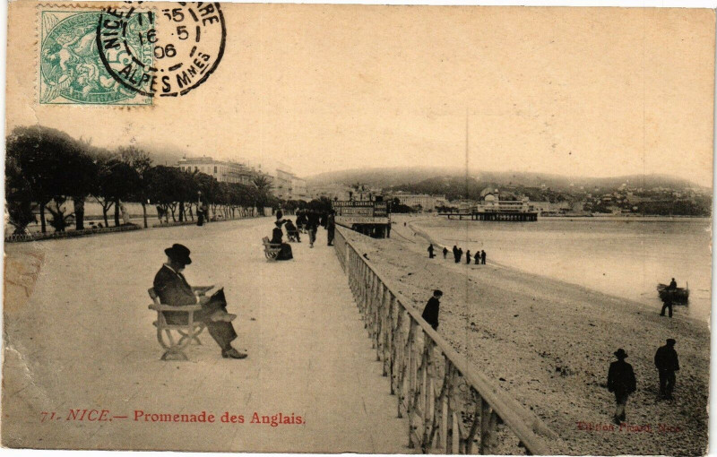 Carte postale ancienne Nice - Promenade des Anglais à Nice