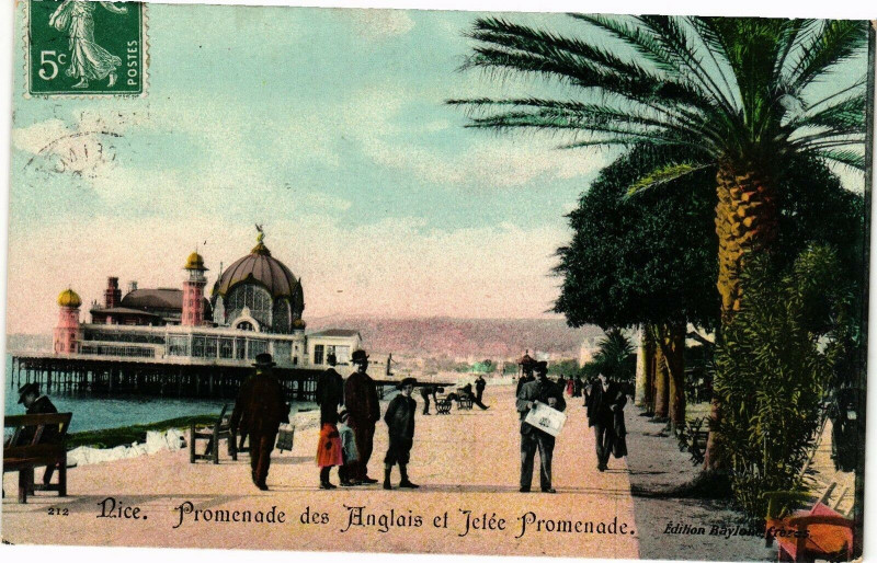 Carte postale ancienne Nice - Promenade des Anglais et Jetée Promenade à Nice