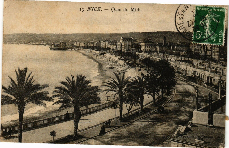Carte postale ancienne Nice - Quai du Midi à Nice