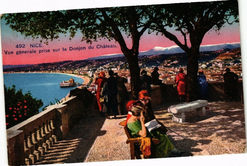 Carte postale ancienne Nice - Vue générale prise sur le Donjon du Chateau à Nice