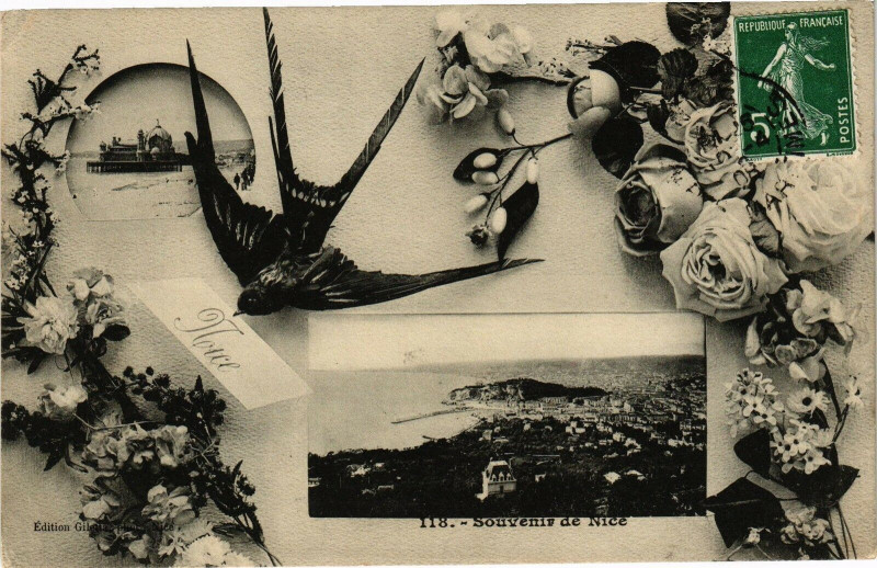 Carte postale ancienne Souvenir de Nice à Nice