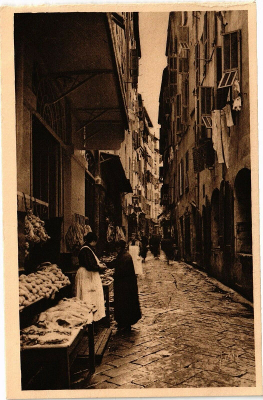 Carte postale ancienne Cote d'Azur - Nice - La Rue des Bouchers à Nice