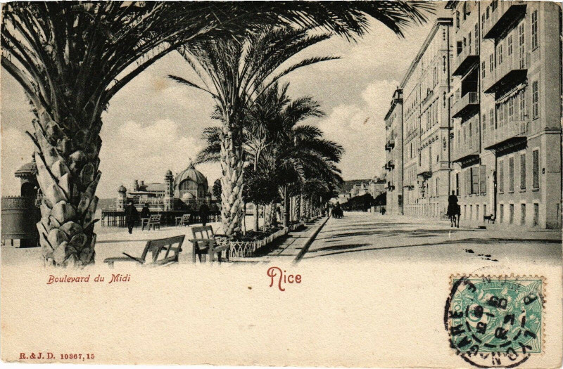 Carte postale ancienne Nice - Boulevard du Midi à Nice