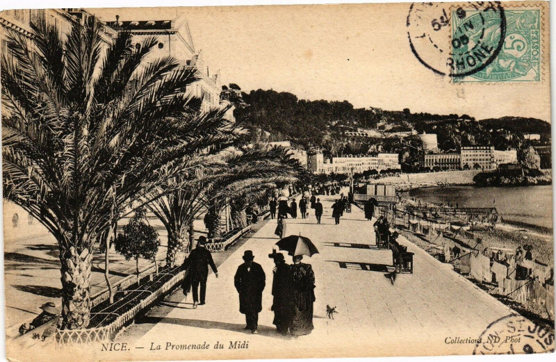 Carte postale ancienne Nice - La Promenade du Midi à Nice