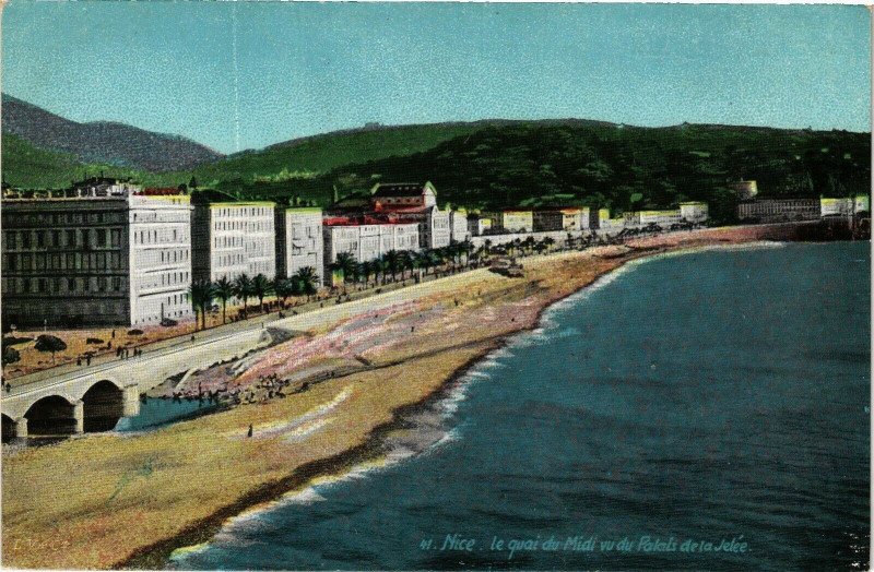 Carte postale ancienne Nice - Le quai du Midi vu du Palais de la Jetée à Nice
