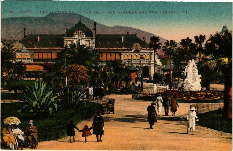 Carte postale ancienne Nice - Les Jardins du Casino ... à Nice