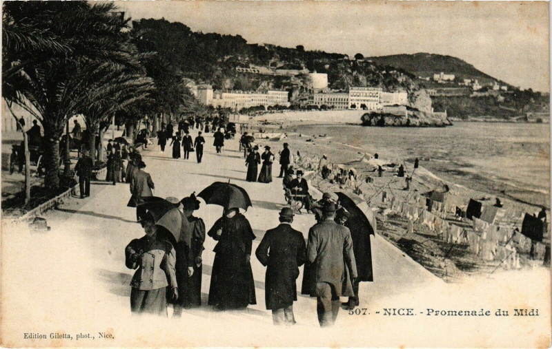 Carte postale ancienne Nice - Promenade du Midi à Nice