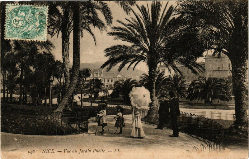 Carte postale ancienne Nice - Vue au Jardin Public à Nice