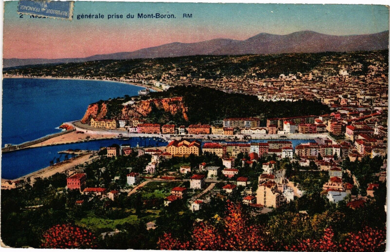 Carte postale ancienne Nice - Vue générale prise du Mont-Boron à Nice