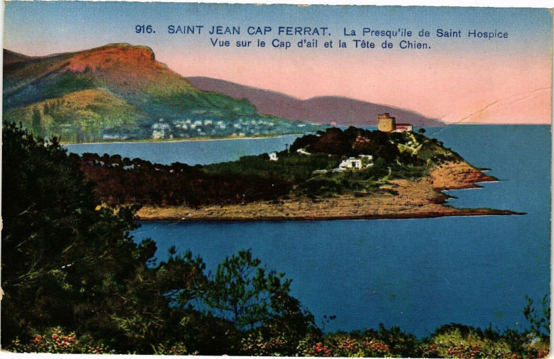 Carte postale ancienne Saint-Jean-Cap-Ferrat - La presquile de saint hospice à Saint-Jean-Cap-Ferrat