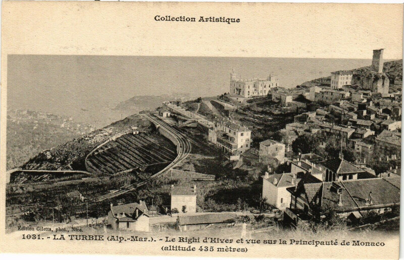 Carte postale ancienne La Turbie - Le righi d'hiver à La Turbie