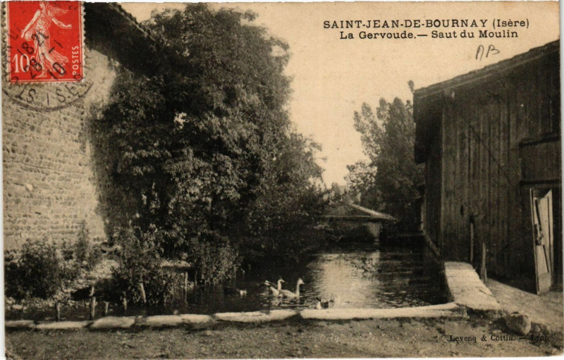 Carte postale ancienne Saint-Jean-de-Bournay - La Gervoude - Saut du Moulin à Saint-Jean-de-Bournay