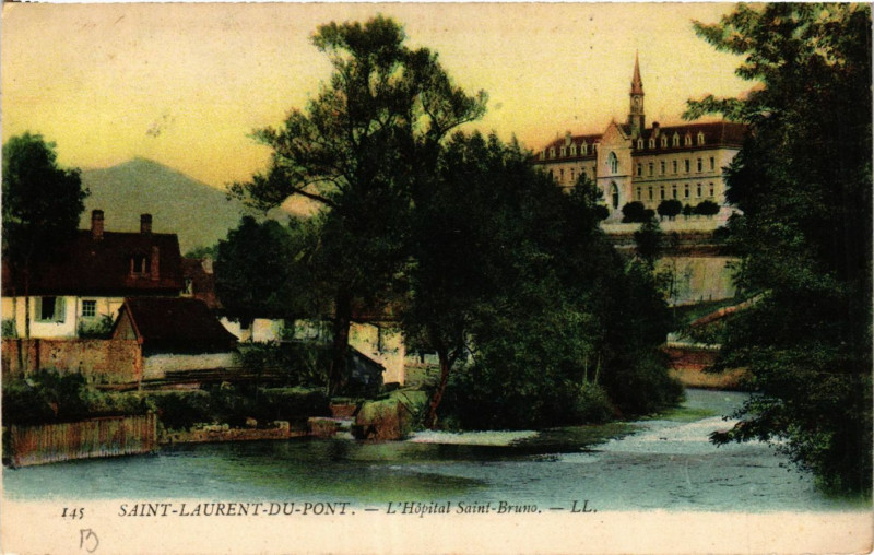 Carte postale ancienne Saint-Laurent-du-Pont - L'Hopital Saint-Burns à Saint-Laurent-du-Pont