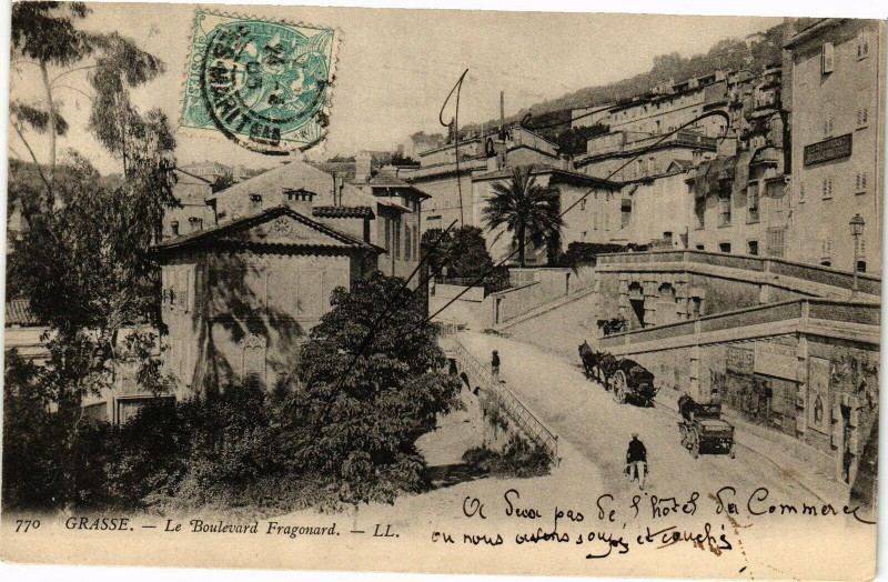 Carte postale ancienne Grasse - Le boulevard fragonard à Grasse