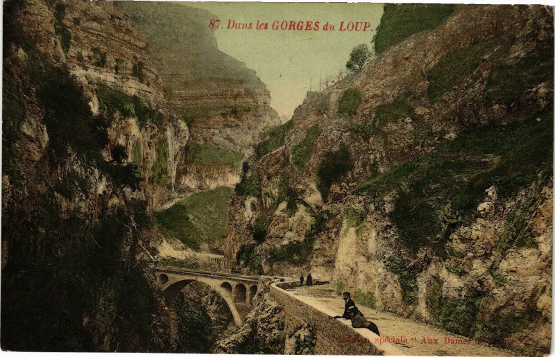 Carte postale ancienne Dans Les Gorges du Loup