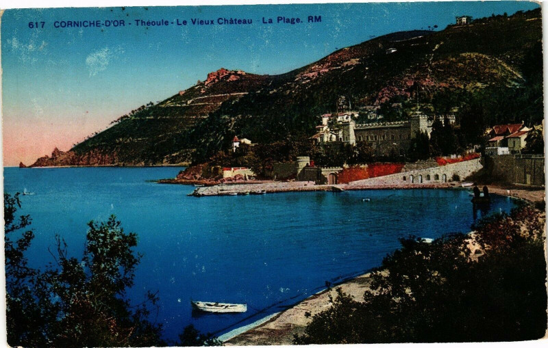 Carte postale ancienne Corniche d'Or - Theoule le vieux chateau